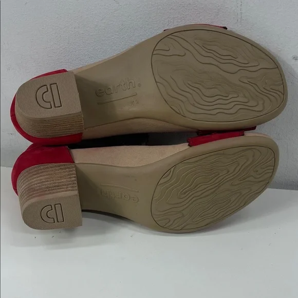 New Earth Ivy Seneca Bright Red Leather Sandals Size 9 - Picture 9 of 9